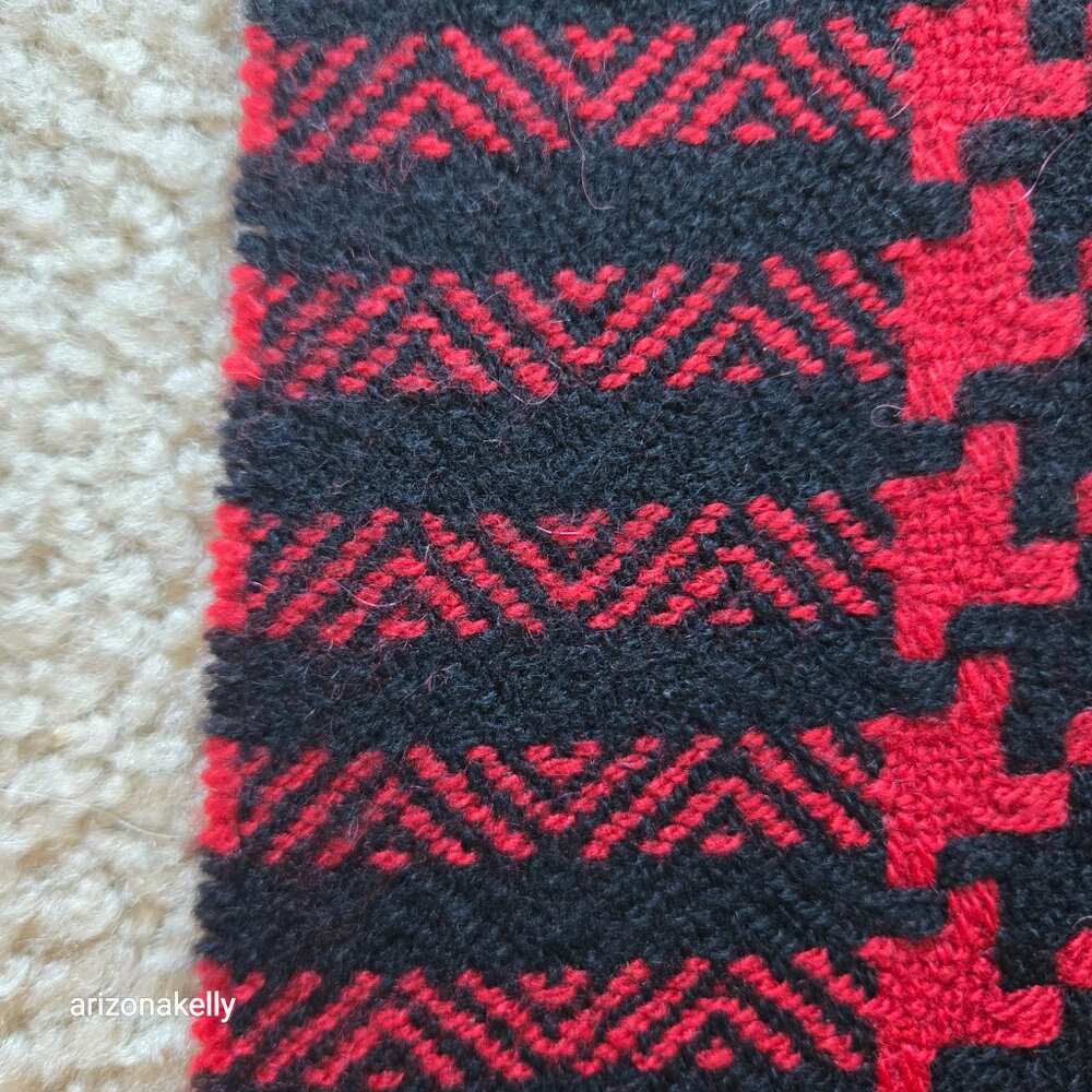 Charter Club Cashmere Houndstooth Scarf Black and Red - Picture 7 of 10